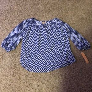 Chevron V Neck Blouse